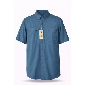 Red Head Teal Blue SHIRT Fishing Vented Short Sleeve Size MEDIUM NWT